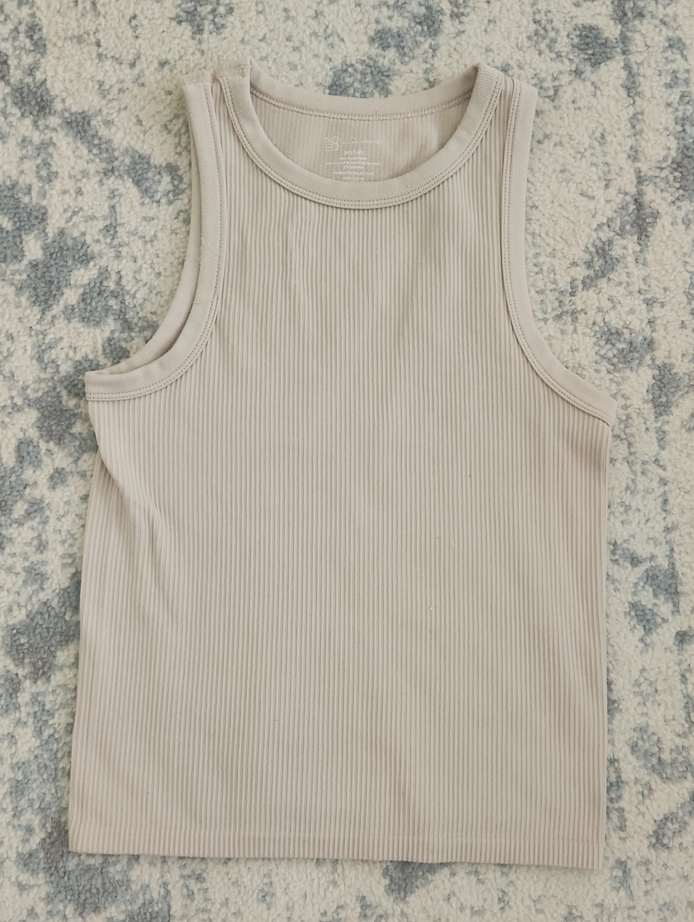 (Youth Medium) No Boundaries Ribbed Tank Top in Tan/Beige